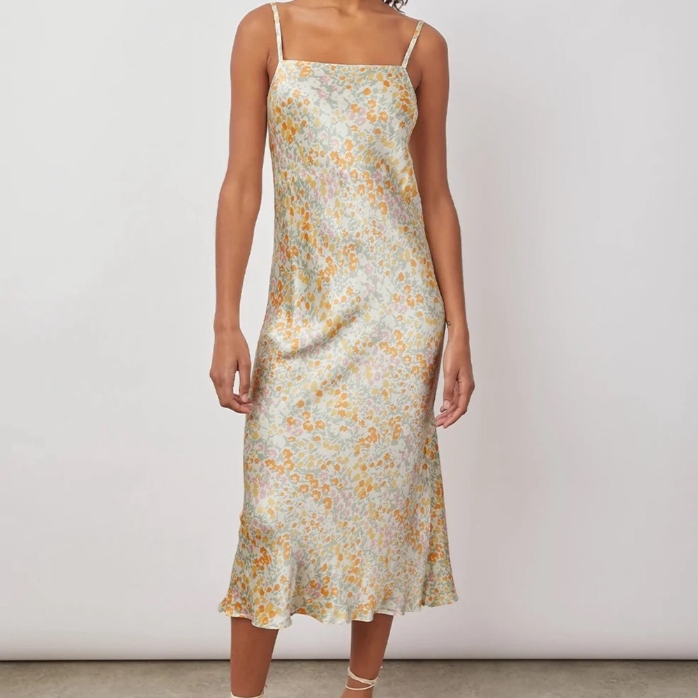 Satin Crepe Floral Dress
